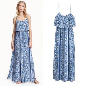 H&M striped floral maxi dress